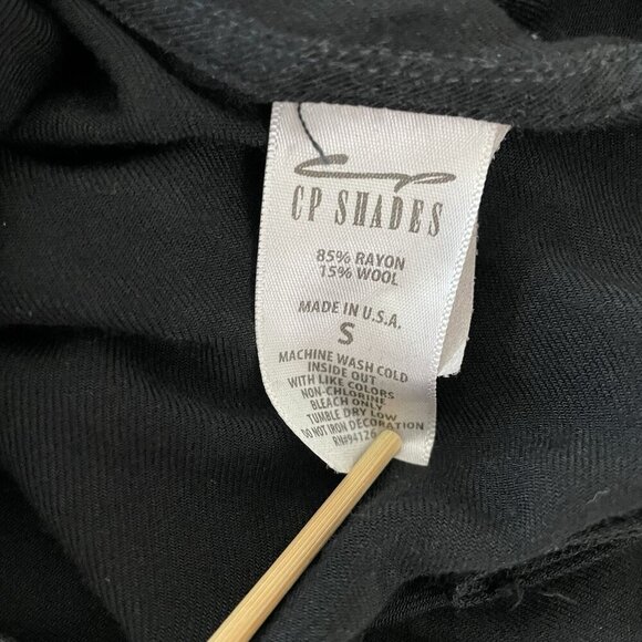 CP SHADES Black Wool Blend Popover Mini / Midi Dress S Lagenlook Casual Coastal - Picture 9 of 10